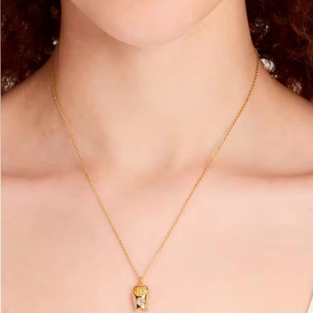 Kate Spade ♠️ What A Snack Mini Pendant French Fry Necklace And Earring Bundle - Picture 5 of 8